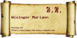 Wisinger Mariann névjegykártya