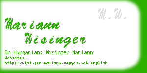 mariann wisinger business card